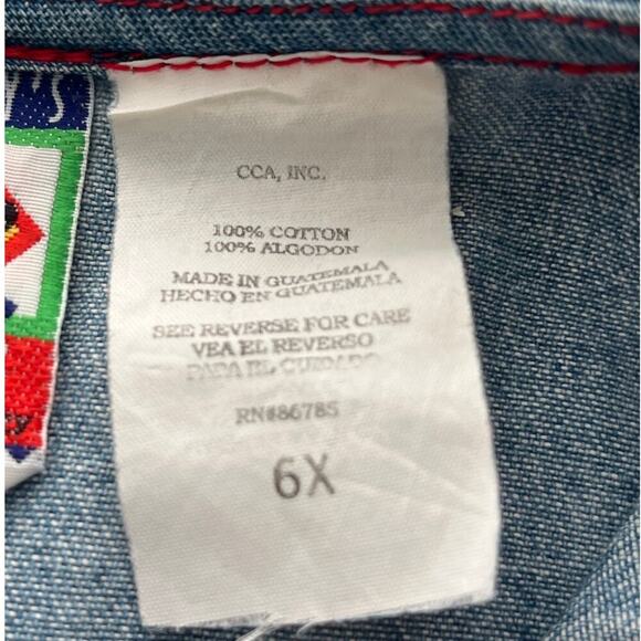 Mickey Stuff for Kids Girls 6X Blue Jean Denim LongSleeves Embroidery Details - Picture 5 of 13